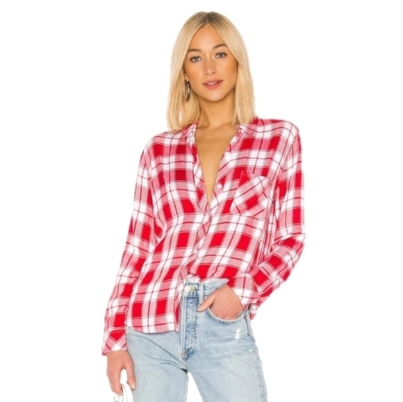 Rails Tops - Rails Shirt Plaid Button Down Long Sleeve Red Size L